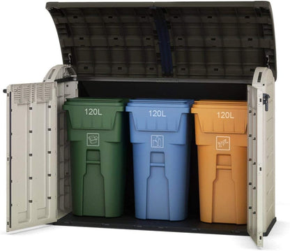 Ultra Outdoor Garden Storage Shed, 177 x 113 x 134 cm - Beige and Brown