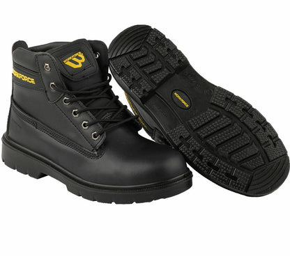 Mens Leather Ankle Safety Boots Lace Up Steel Toe Cap Work Boots Hiker Shoes