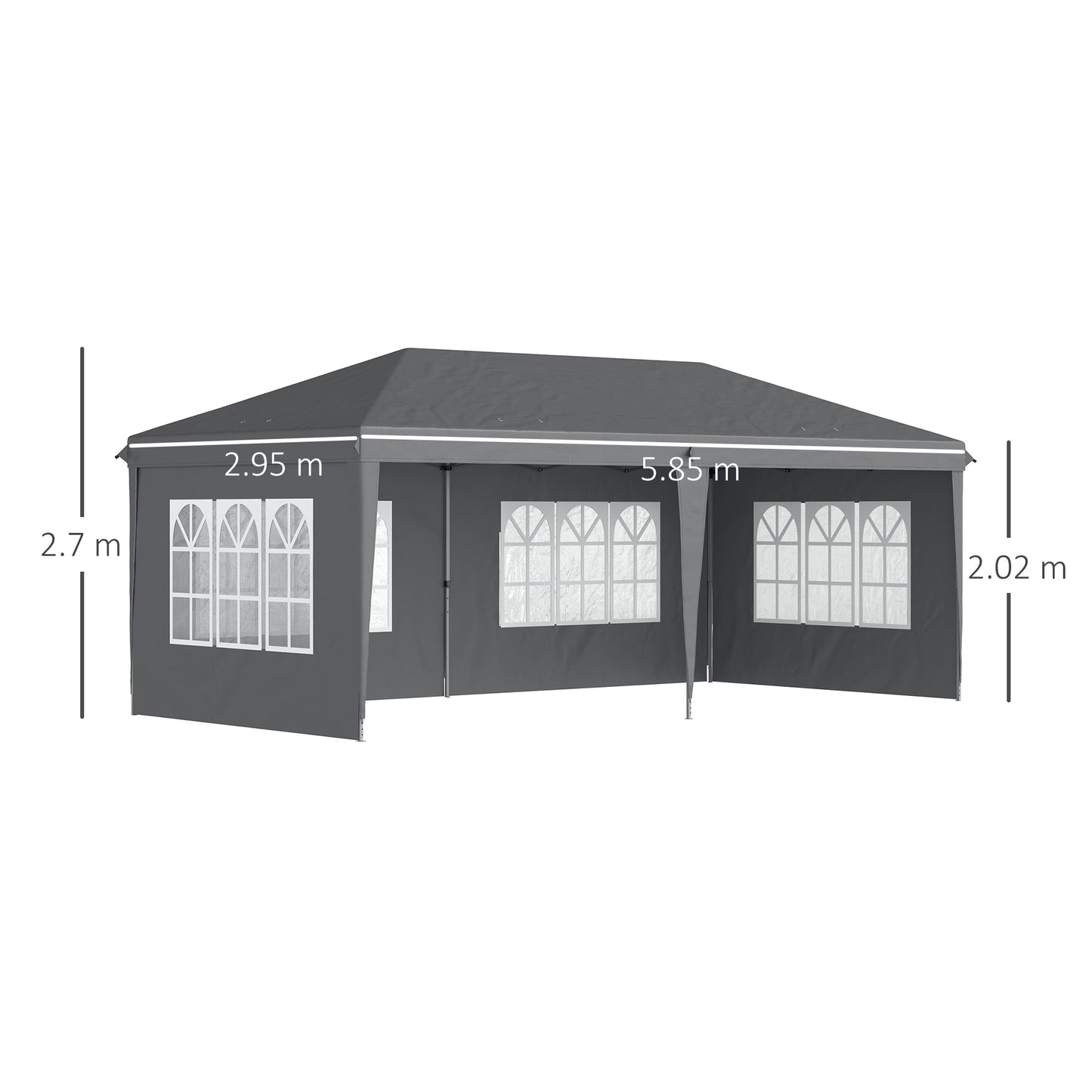 3x6m Popup Garden Heavy Duty Gazebo Marquee Party Tent Canopy