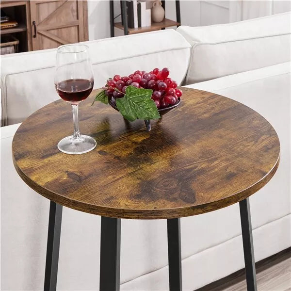Industrial Bar Table Set 3 Piece Dining Table Set Rustic Bar Table and Bar Stool