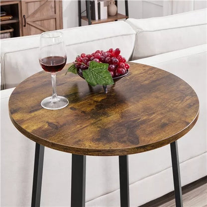 Industrial Bar Table Set 3 Piece Dining Table Set Rustic Bar Table and Bar Stool