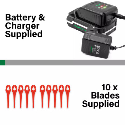 Grass Strimmer Cordless 18V Electric Lawn Edger Trimmer with Battery and Charger
