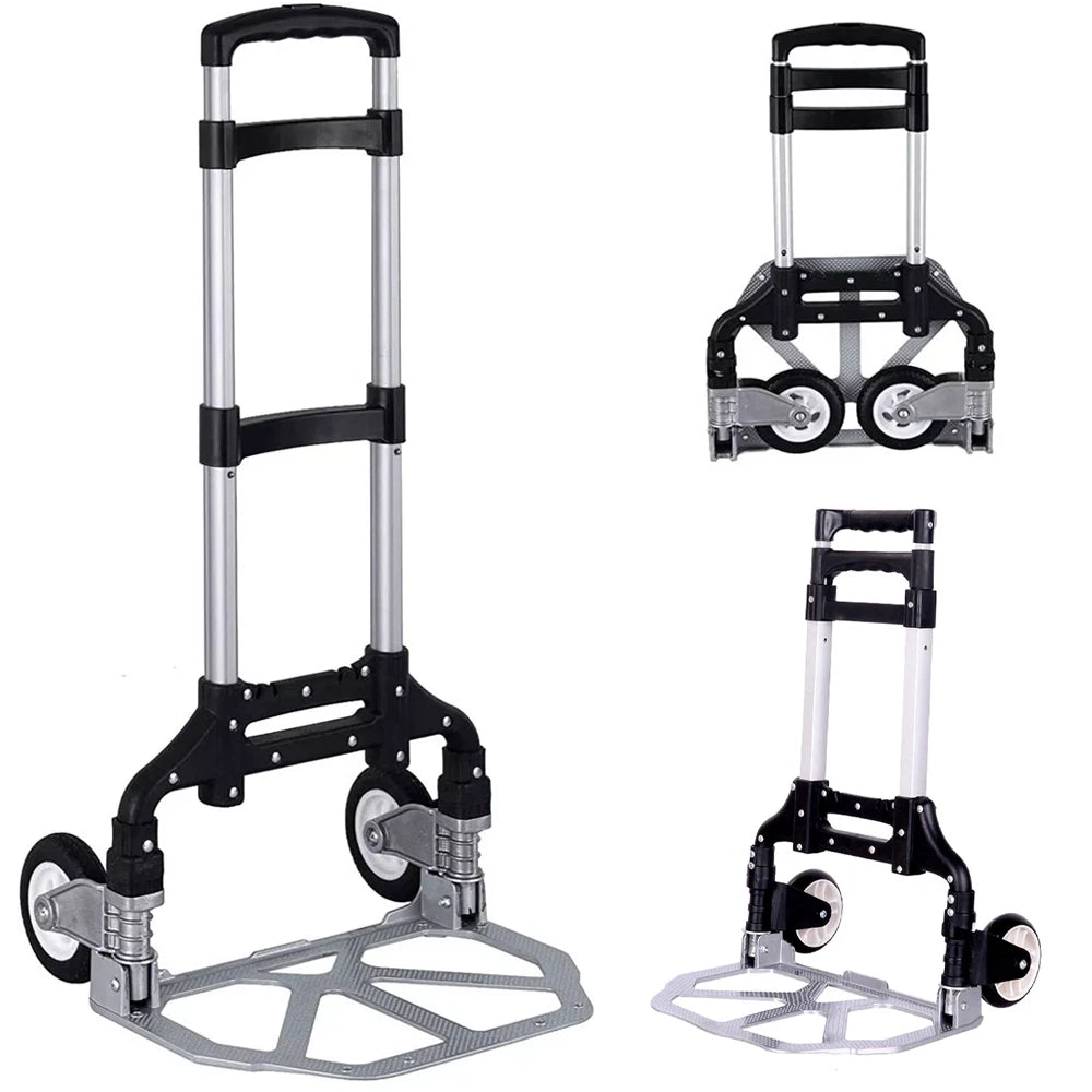 100kg Hand Truck Heavy Duty Aluminium Folding Sack Truck Industrial Trolley UK
