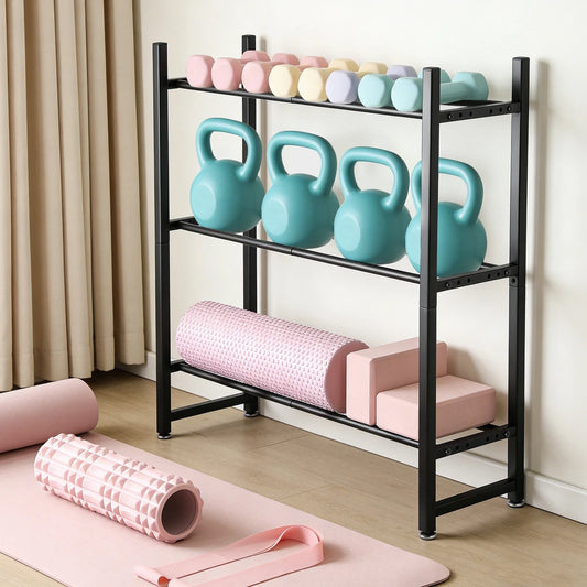 3-Tier Large Dumbbell Rack Weight Storage Stand Heavy Duty