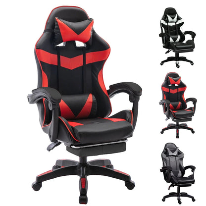 Gaming Chair Massage Computer Chair with Footrest and Lumbar Swivel PC Chairs