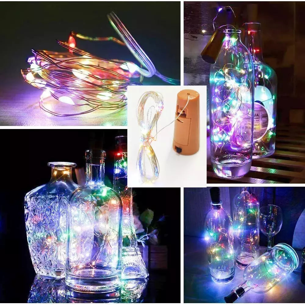 12 Pack Bottle Lights String Lights Wine Lights with Cork 2M 20 LEDs for Party