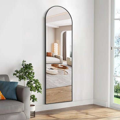 Large Arch Mirror Full Length, Big Arched Metal Standing Full Body Floor Mirror