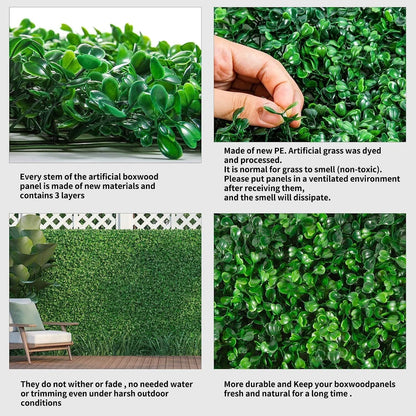 25X Artificial Plant Fence Greenery Wall Hedge Grass Mat Foliage Screen Panels UK