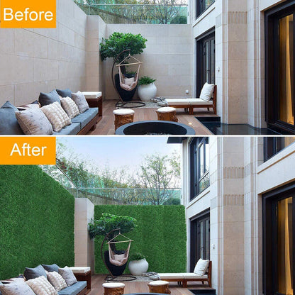 48 x Artificial Boxwood Greenery Wall Hedge Grass Fence Plant Fake Mat Foliage Panel