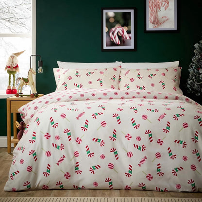 CHRISTMAS DUVET COVER SET Reversible Quilt XMAS Bedding Set