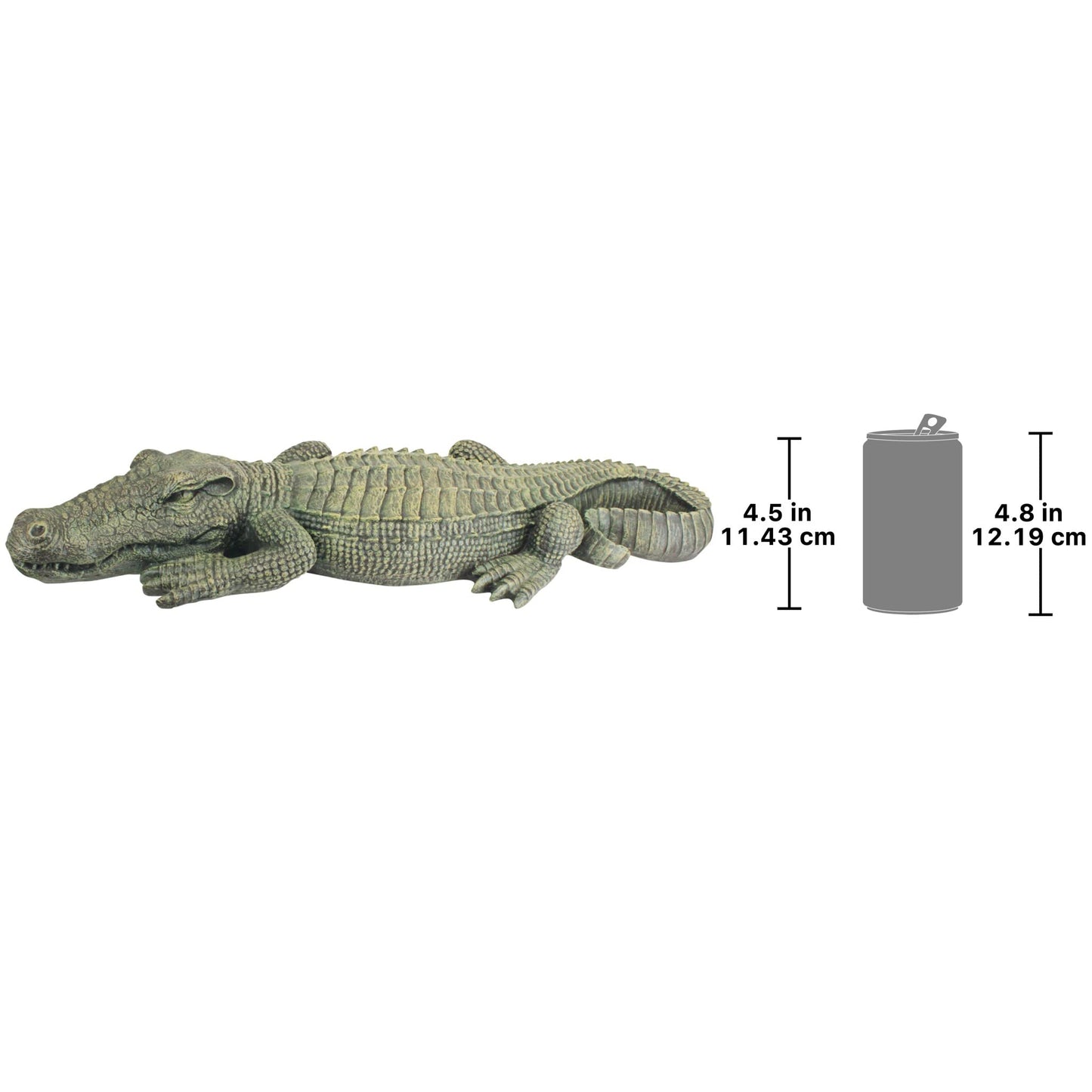 Swamp Beast Lawn Alligator Crocodile Garden Sculpture, 94 cm, Polyresin, Full Color, Beige