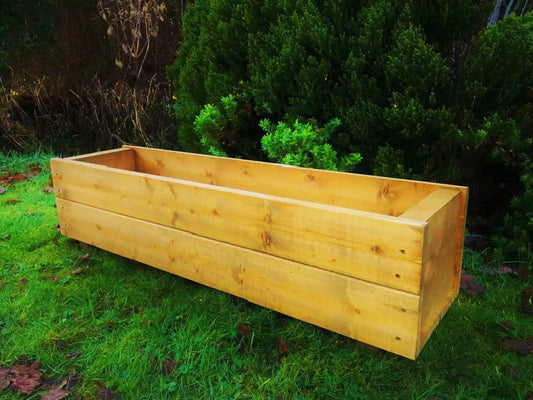 Long Garden Wooden Planter Trough Veg Wood Flower Boxes READY MADE 90cm