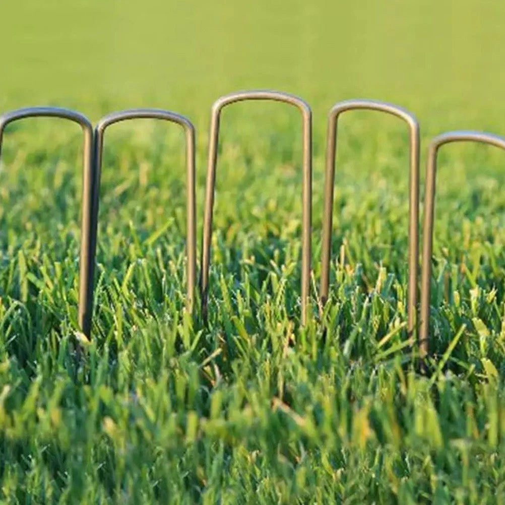50 Pcs Artificial Grass Fixing Nails U-shaped Weed Galvanized Steel