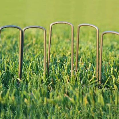50 Pcs Artificial Grass Fixing Nails U-shaped Weed Galvanized Steel