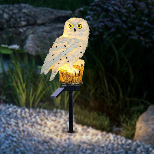 Owl LED Solar Powered Garden Light Outdoor Ornament Lawn Waterproof Statue Lamp