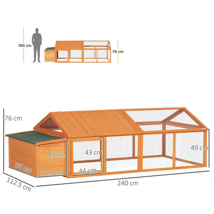 Wooden Chicken Coop with Nesting Box, Openable Roof for 4-8 Chickens
