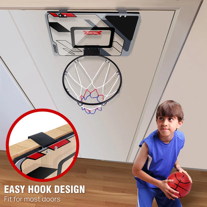 Indoor Outdoor Mini PRO Backboard Basketball Hoop for Door with Ball & Pump