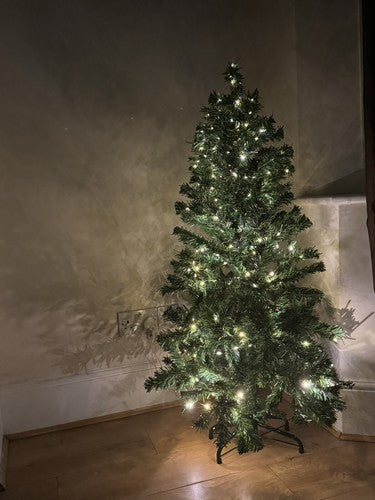 6ft Christmas Prelit Balsam Fir Christmas Tree with Warm LED Lights