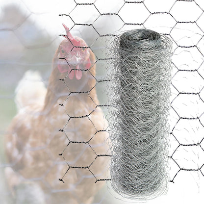 Chicken Wire Mesh Fencing Galvanised Netting Rabbit Fence Pet Garden 25mm Hole