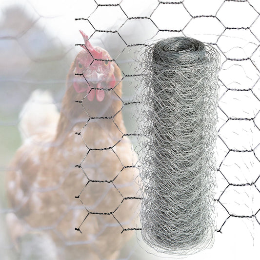 Chicken Wire Mesh Fencing Galvanised Netting Rabbit Fence Pet Garden 25mm Hole