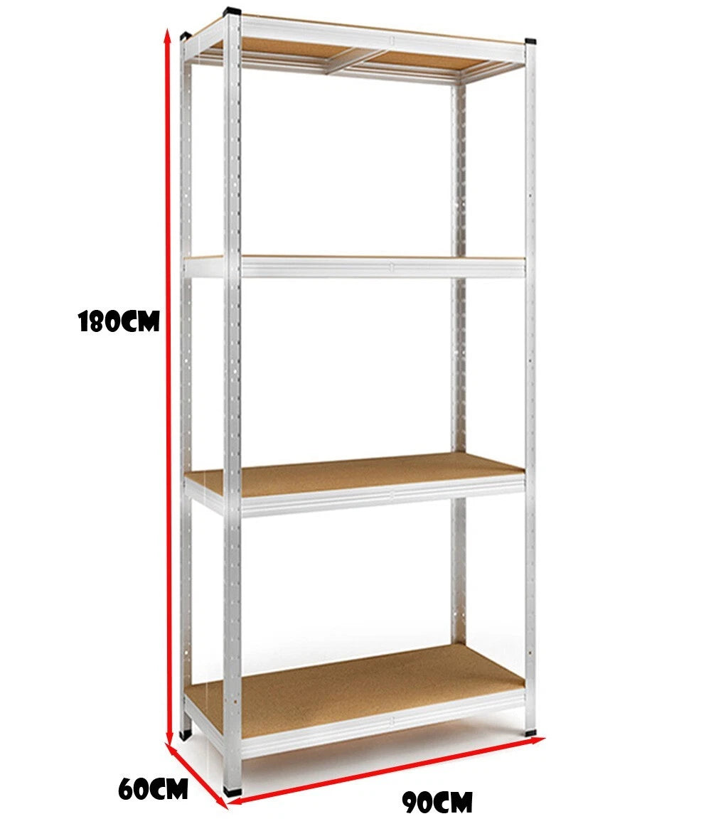 4 Tier Racking Shelf Heavy Duty 180x90x60cm Garage Shelving Storage Shelves Unit