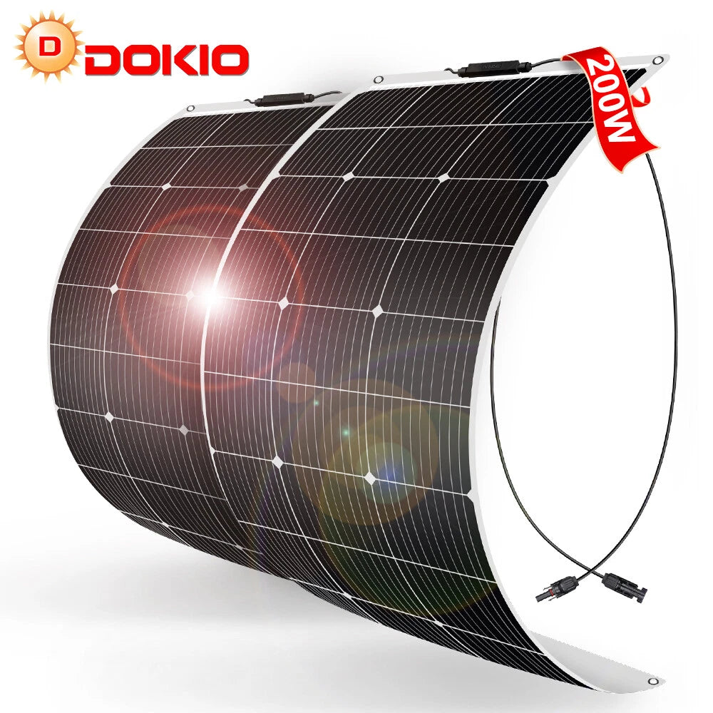 100w 200w 400w 12v flexible Mono Solar Panel Kit for Caravan/RV/Boat/Home