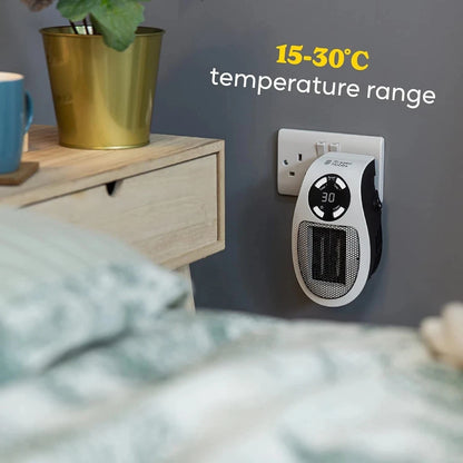 Electric Heater 500W Plug-In Wall Portable, 2 Fan Speeds