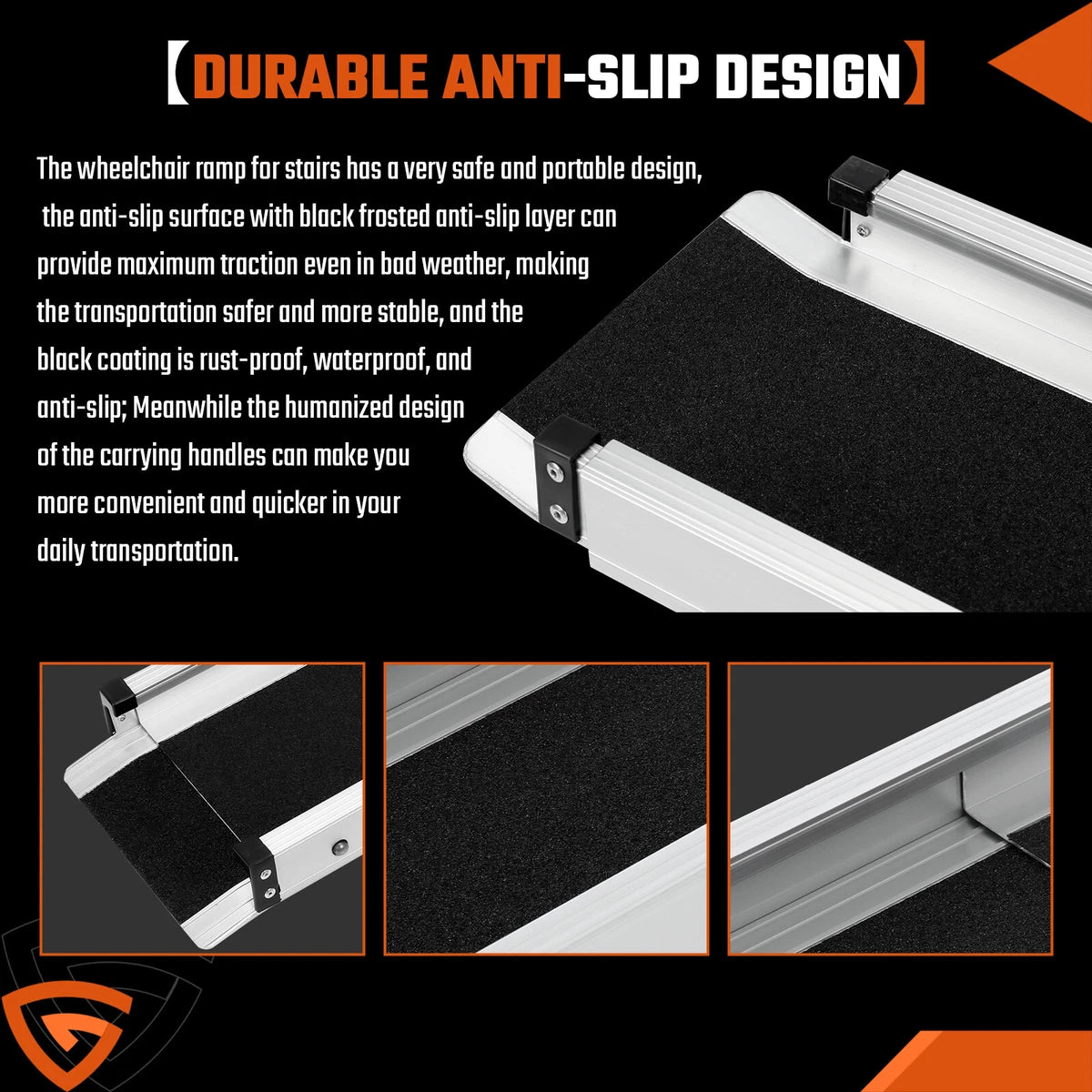 5ft (150cm) Folding Portable Wheelchair Ramp Mobility Scooter Home/Car Threshold