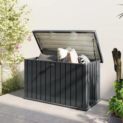400L Waterproof Metal Outdoor Storage Box with Lock and Keys