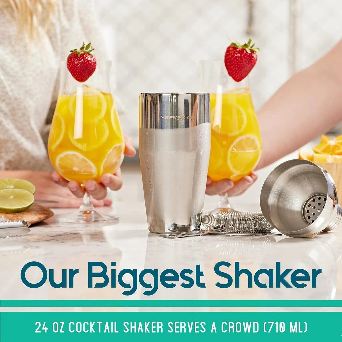 Cocktail Shaker Set 23 pc Professional Bartender Kit Gift Box