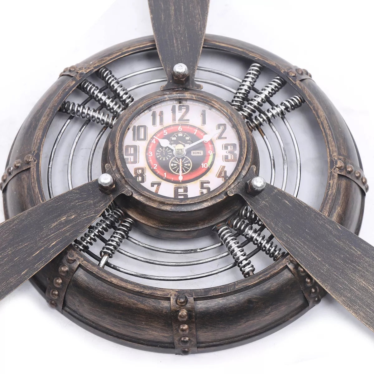 Antique Wall Decor Industrial Ornament Steampunk Aeroplane Propeller Wall Clock