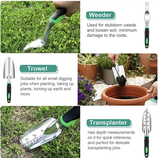 82Pcs Garden Tool Sets Gift Garden Hand Tool Kit Heavy Duty