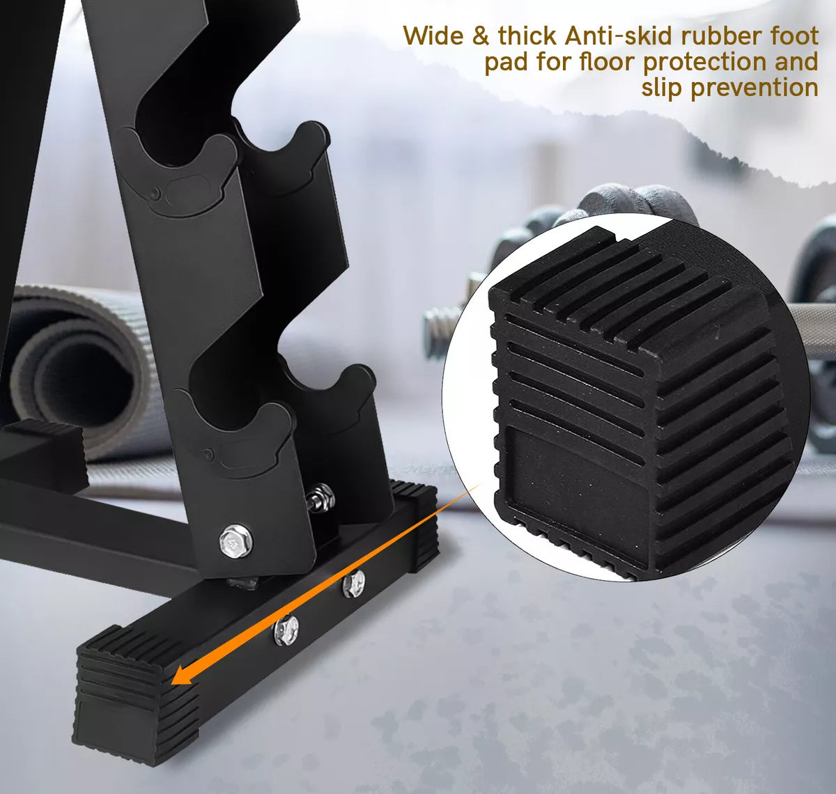 5 Tier Dumbbell Rack Storage black Stand Tree Hex Vertical Weight Wide Home Gym fitnes