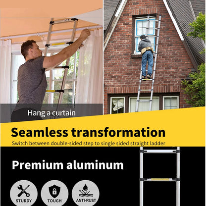 Multi-Purpose Extendable Aluminum Ladders, Folding Telescoping Ladder Extendable