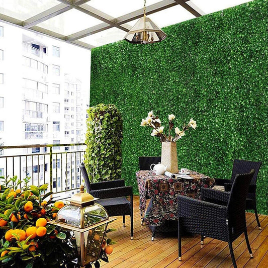 48 x Artificial Boxwood Greenery Wall Hedge Grass Fence Plant Fake Mat Foliage Panel