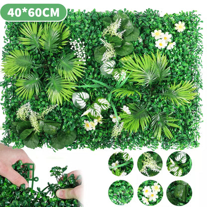 Plant Artificial Mat Greenery Wall Hedge Fence Foliage Panel Home wedding panel