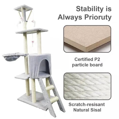 Large Cat Tree Multilevel Climbing Tower Kitten Scratching Post Activity Centre