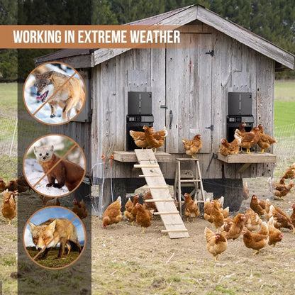 Automatic Chicken Coop Door Waterproof Poultry House Opener Solar Battery