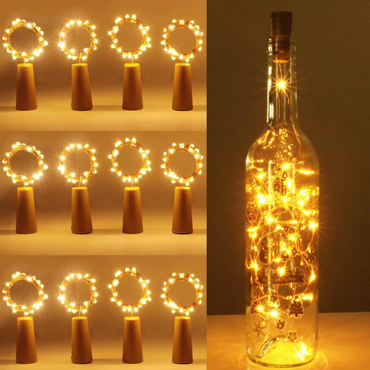 12 Pack Bottle Lights String Lights Wine Lights with Cork 2M 20 LEDs for Party