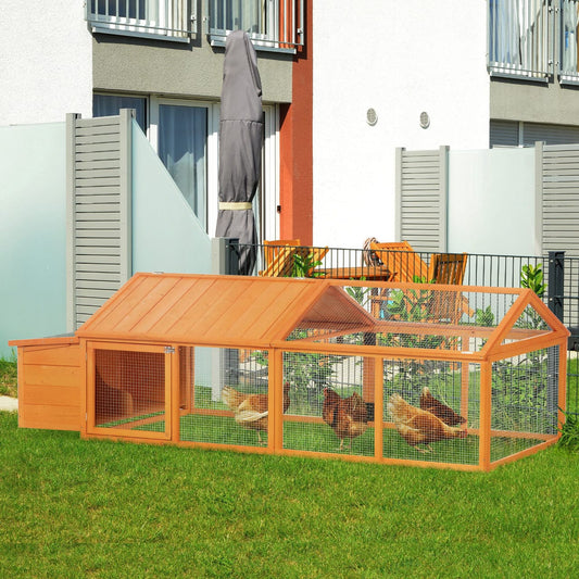 Wooden Chicken Coop with Nesting Box, Openable Roof for 4-8 Chickens