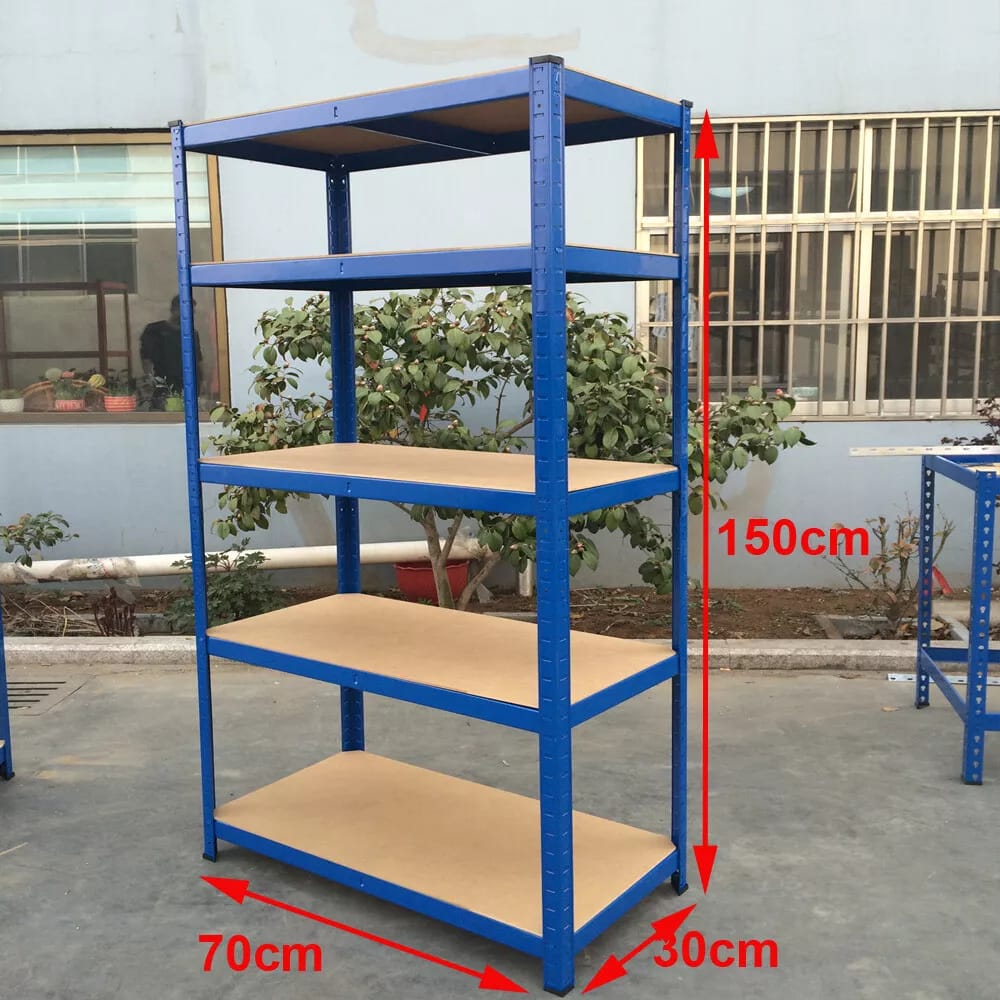 Warehouse 5 Tier Racking Shelf Heavy Duty Steel Garage Shelving Unit Garden Shed Shelving, 2 sizes