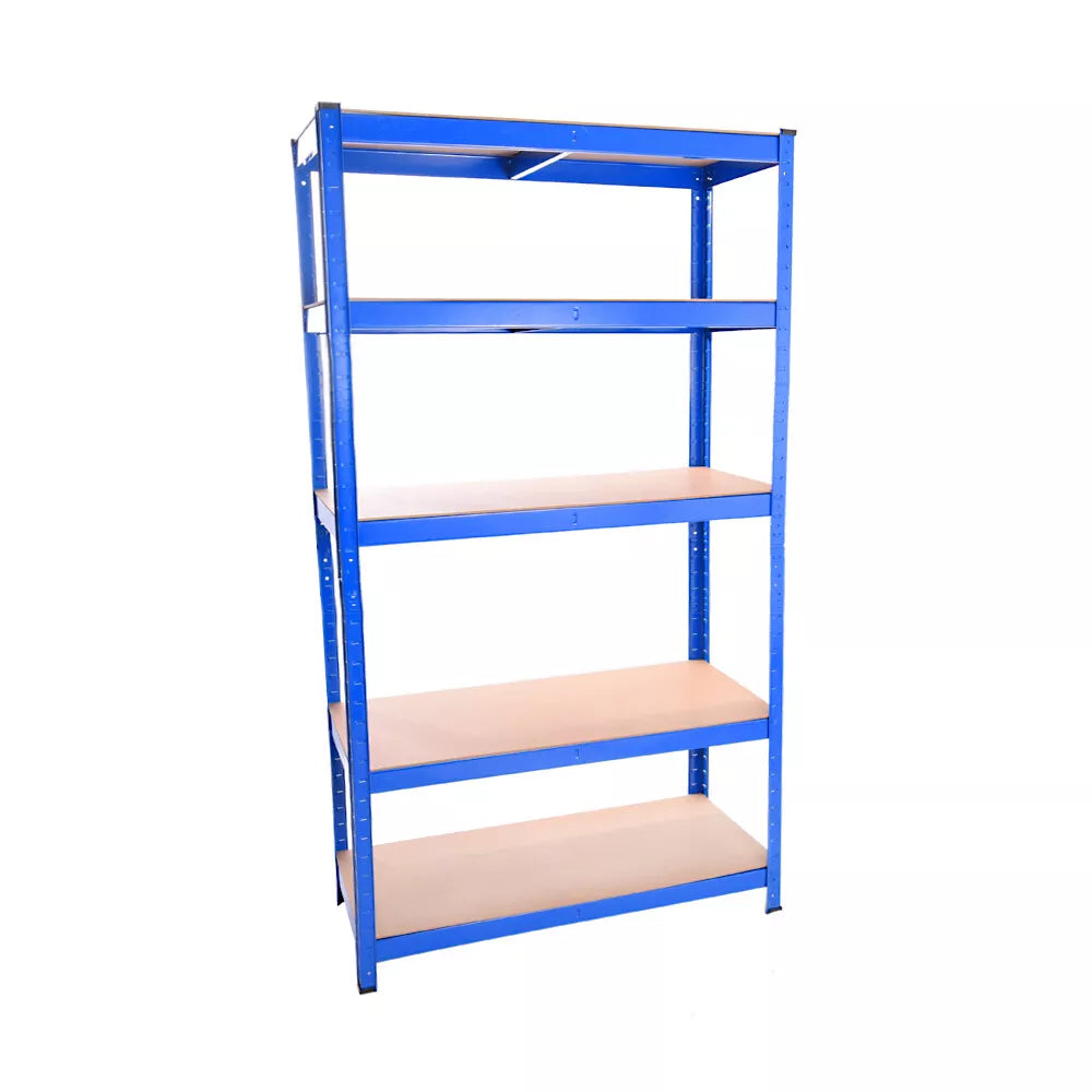 Warehouse 5 Tier Racking Shelf Heavy Duty Steel Garage Shelving Unit Garden Shed Shelving, 2 sizes Blue