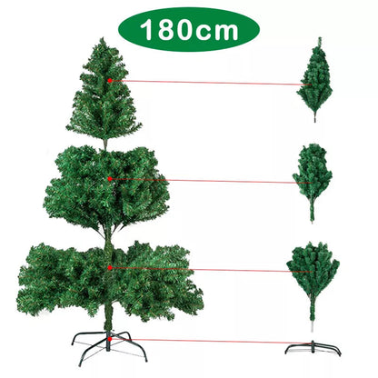 4/5/6/7ft Christmas Tree with LED Lights Bushy Tips Artificial Xmas Tree