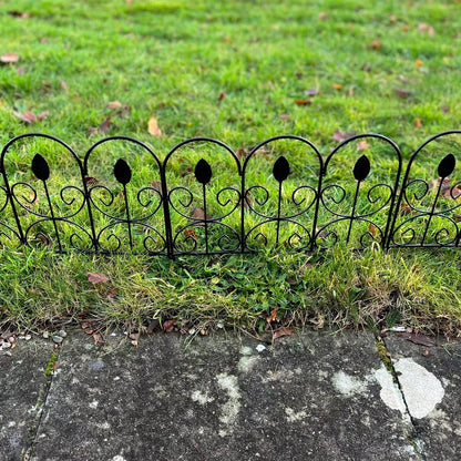 Set of 5 Leaf Design Garden Lawn Edging, Path & Border Fence Panels -45cm x 41cm