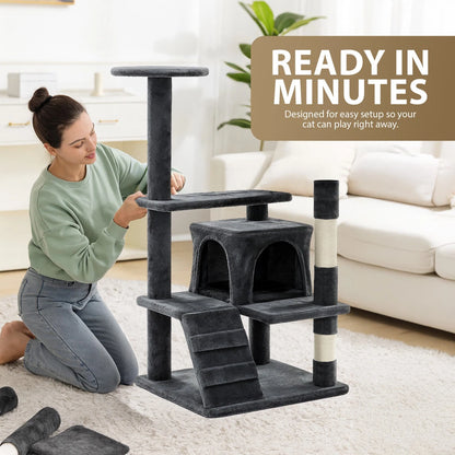 133CM LARGE CAT TREE ACTIVITY CENTRE MULTILEVEL SCRATCHING POST CLIMBING TOWER