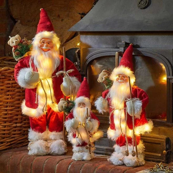 Christmas Santa Claus Decoration Standing Light Up LED Figure Xmas Red Novelty