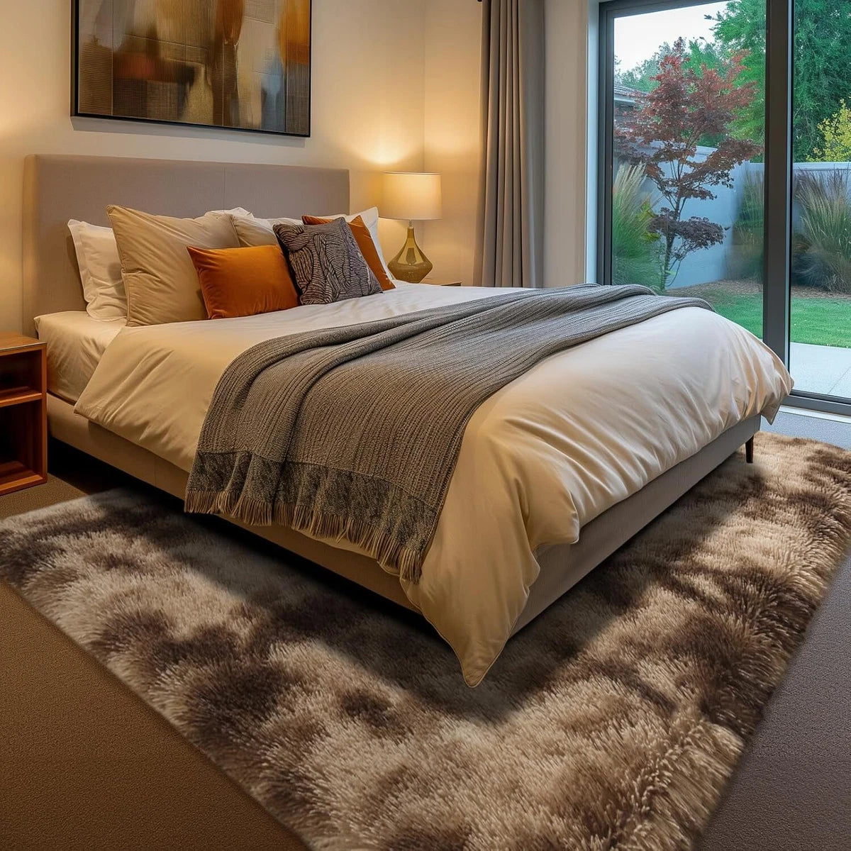 Fluffy Rugs Large Shaggy Rug Bedroom Living Room Anti Slip Soft Carpet Floor Mat A+