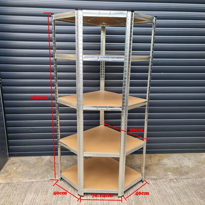 5 Tier Heavy Duty Corner Garage Storage Racks 180cm