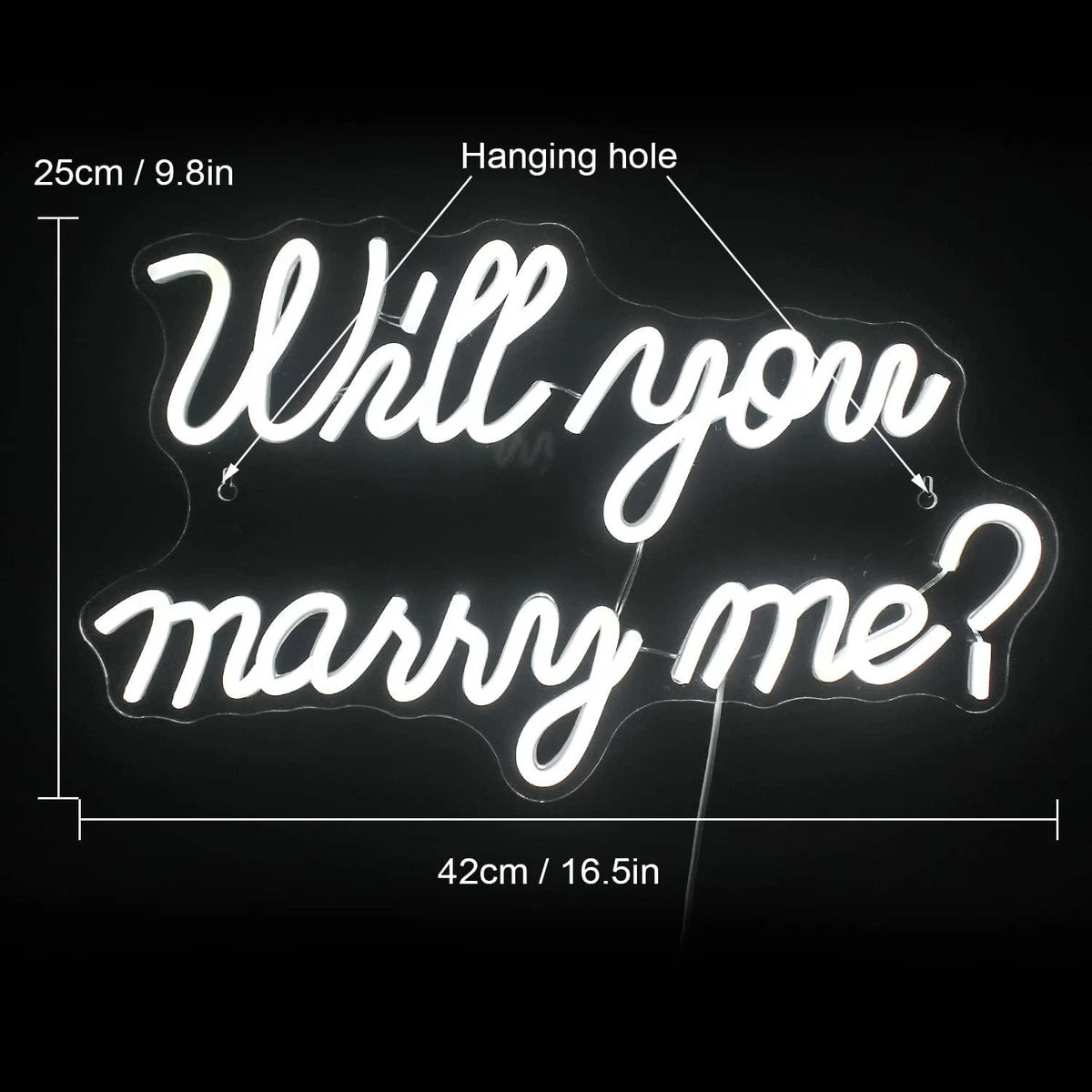 Will You Marry Me Neon Sign Marry Me Sign White Led Wedding Sign Neon