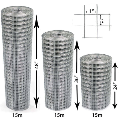 Galvanised Welded Wire Mesh 1"x1" Fence Aviary Rabbit Hutch Chicken Run Coop Pet